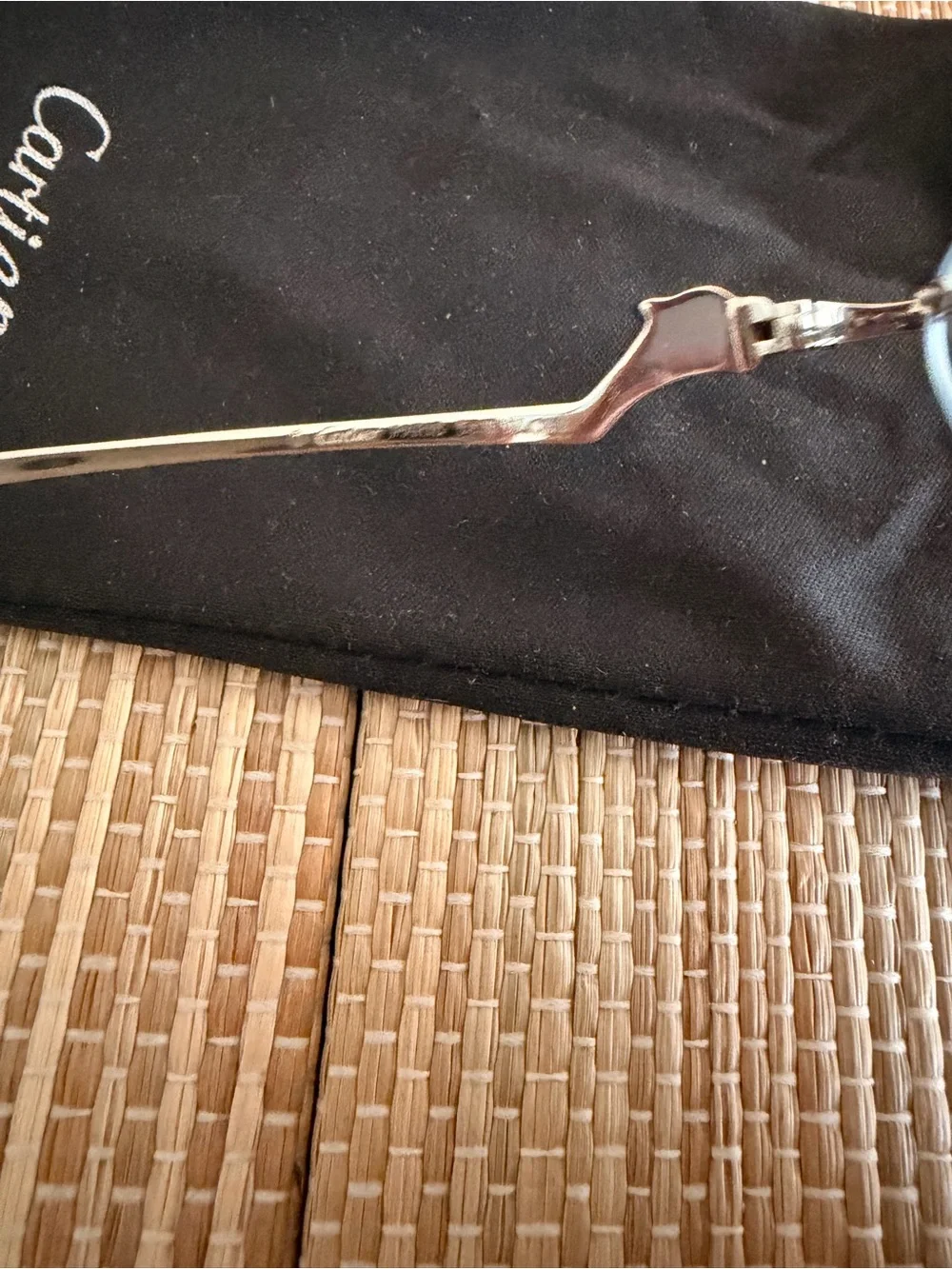 Cartier Rimless Sunglasses with Blue Lenses and Gold Accents